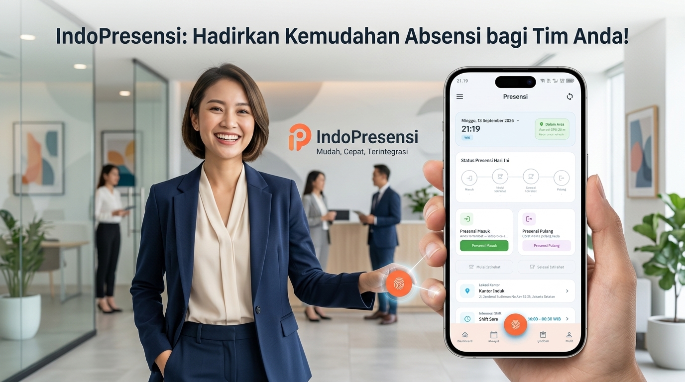 Mockup IndoPresensi Absensi Karyawan